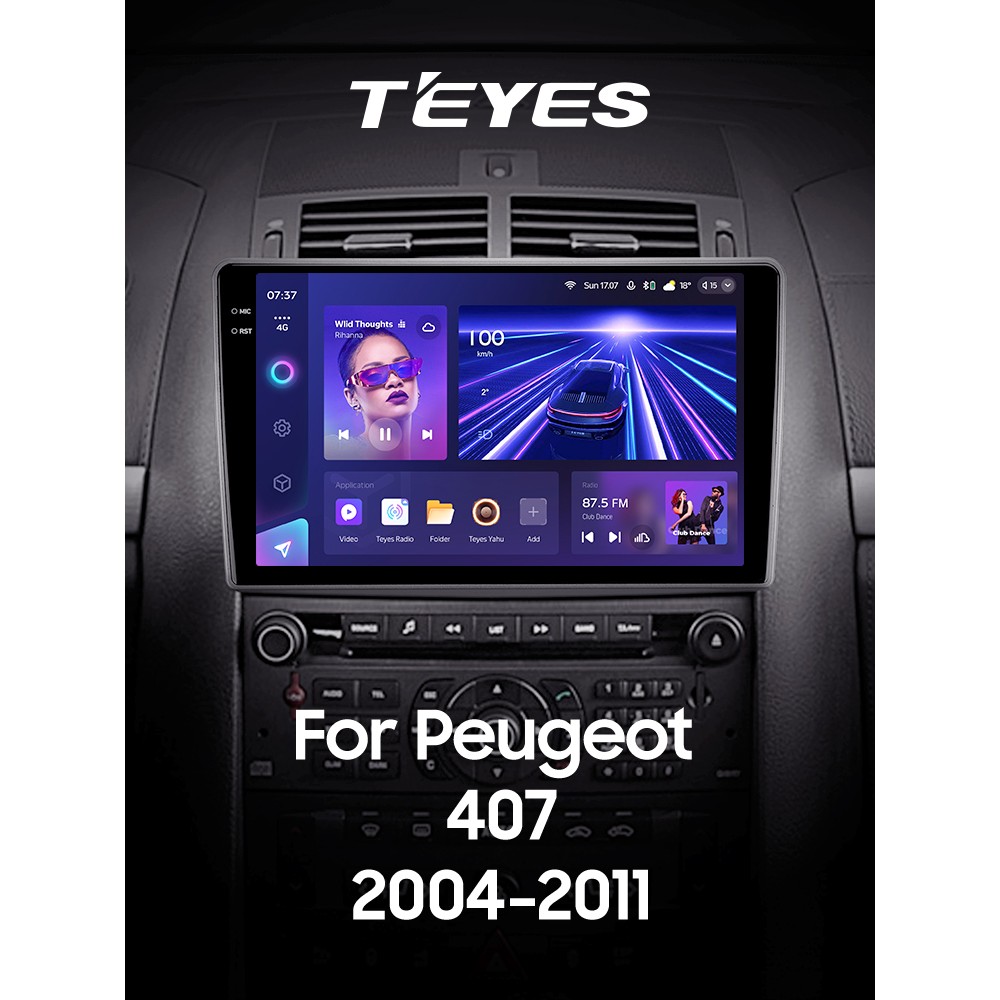 Штатна магнітола Teyes CC3 6+128 Gb з коловим оглядом 360° Peugeot 407 1 2004 - 2011 (F1) 9" 2k (L1)