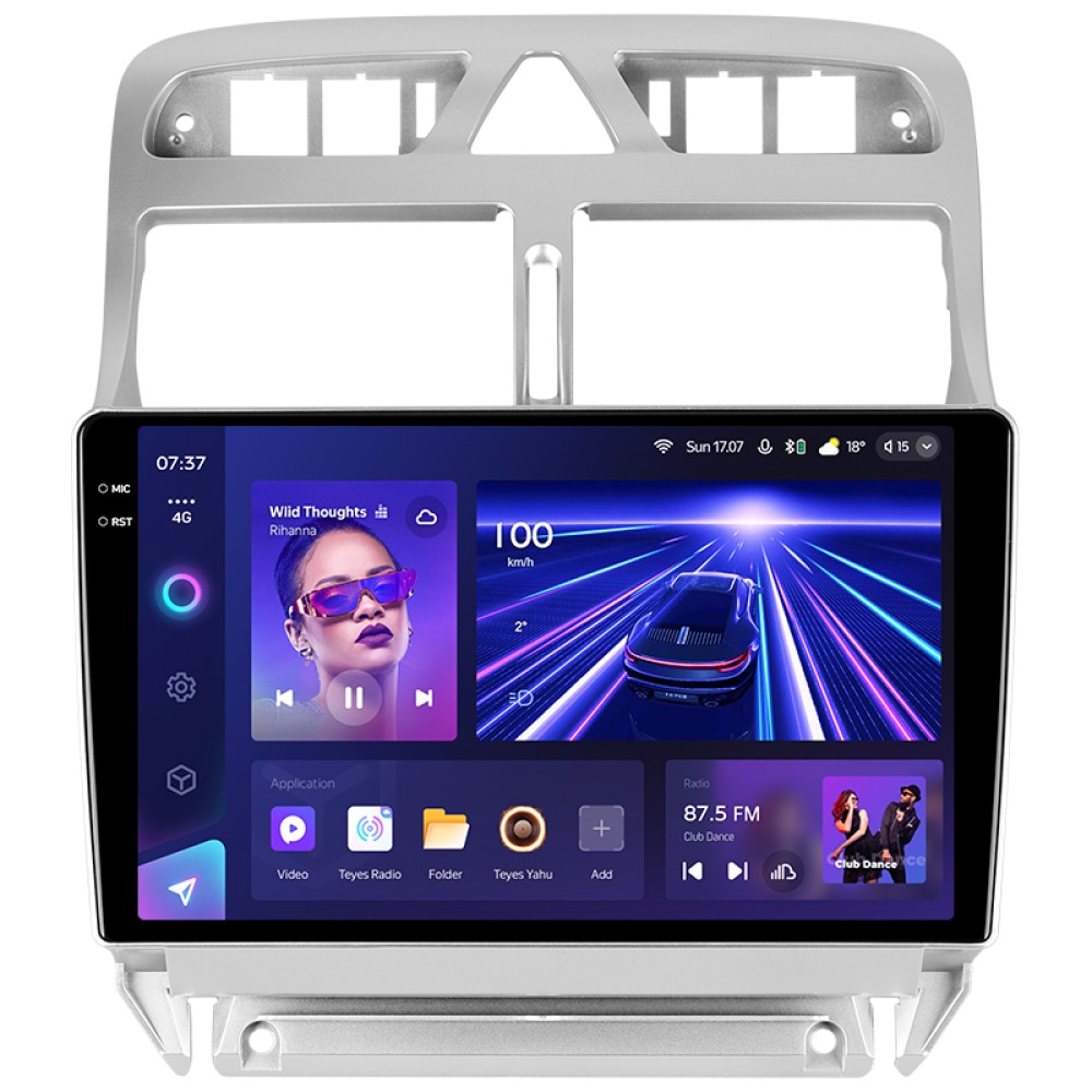 Штатна магнітола Teyes CC3 6+128 Gb з коловим оглядом 360° Peugeot 307 1 2001-2008 9" 2k