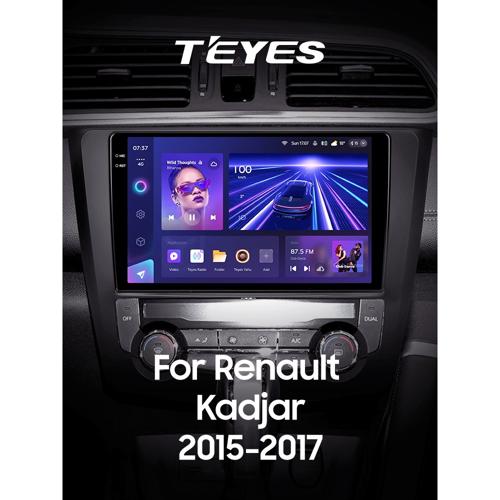 Штатна магнітола Teyes CC3 6+128 Gb з коловим оглядом 360° Renault Kadjar 2015-2017 (A) 9" 2k