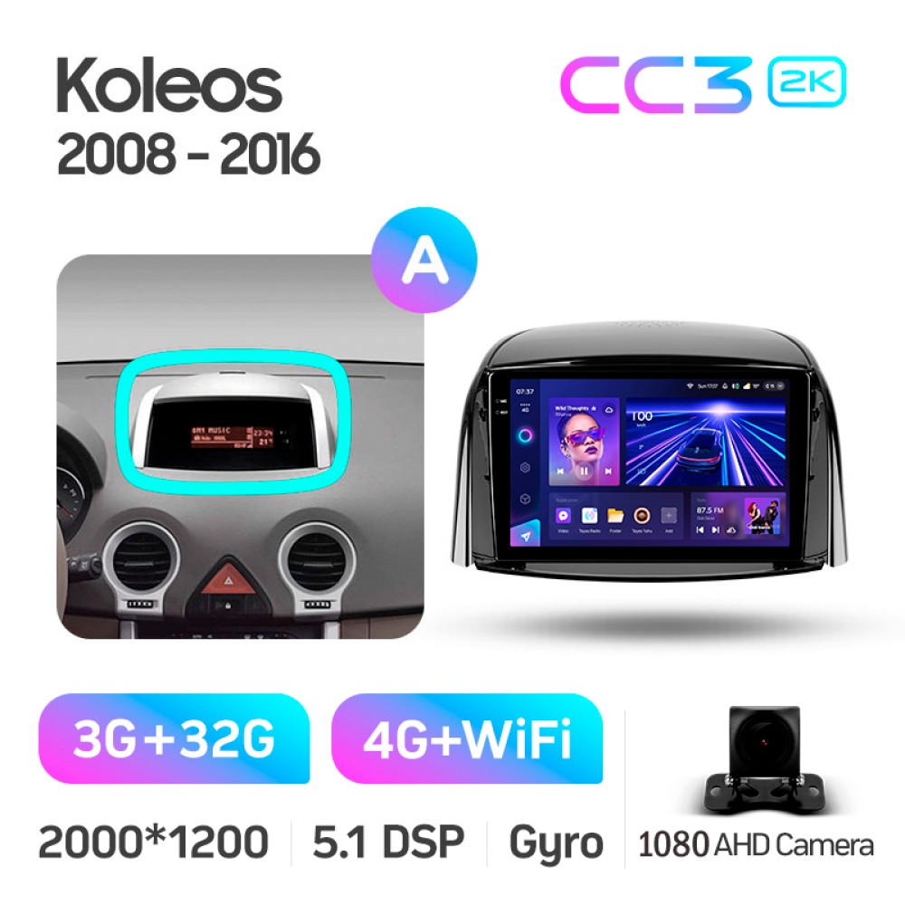 Штатна магнітола Teyes CC3 3+32 Gb Renault Koleos 2008 - 2016 (A) 9" 2k (L1)