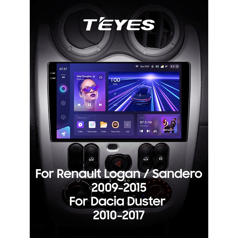 Штатная магнитола Teyes CC3 4+32 Gb Renault Logan 1 Sandero Lada 2k