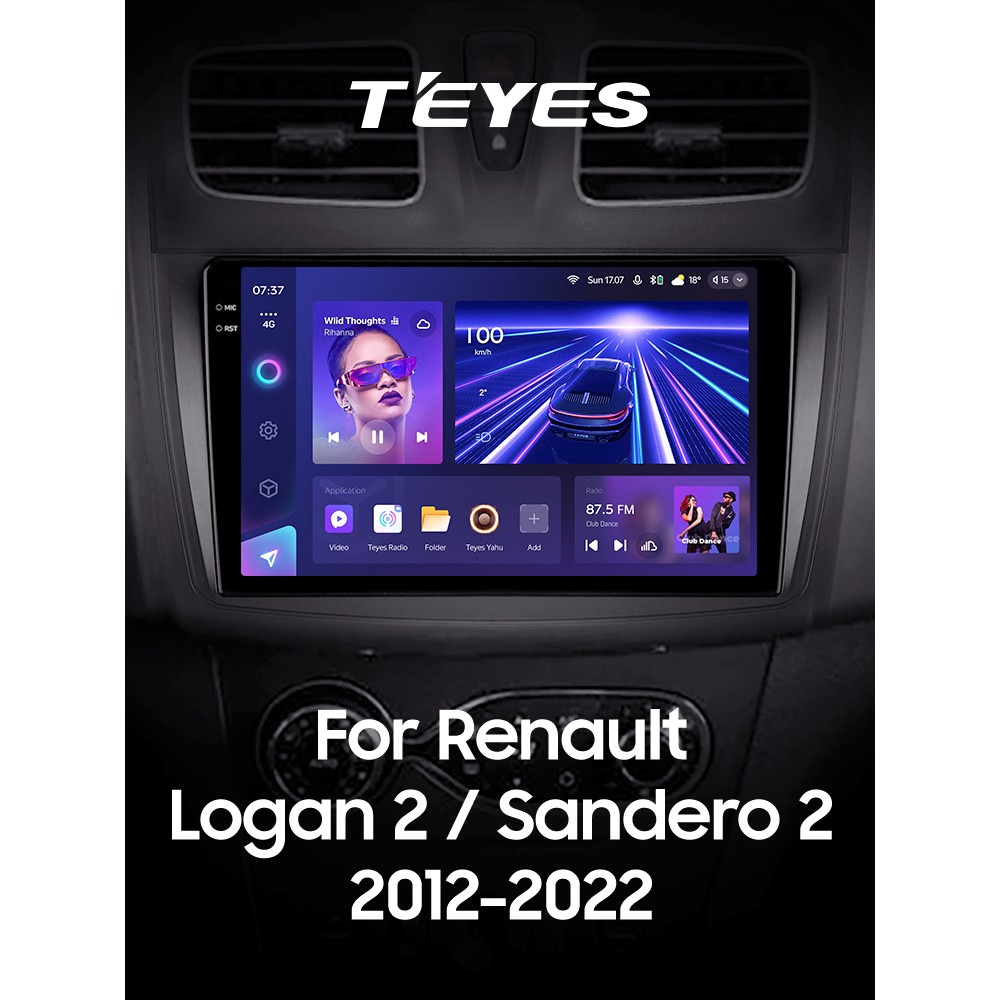 Штатна магнітола Teyes CC3 6+128 Gb Renault Logan 2 2012-2022 Sandero 2 2013-2022 (F1) (A) 9" 2k