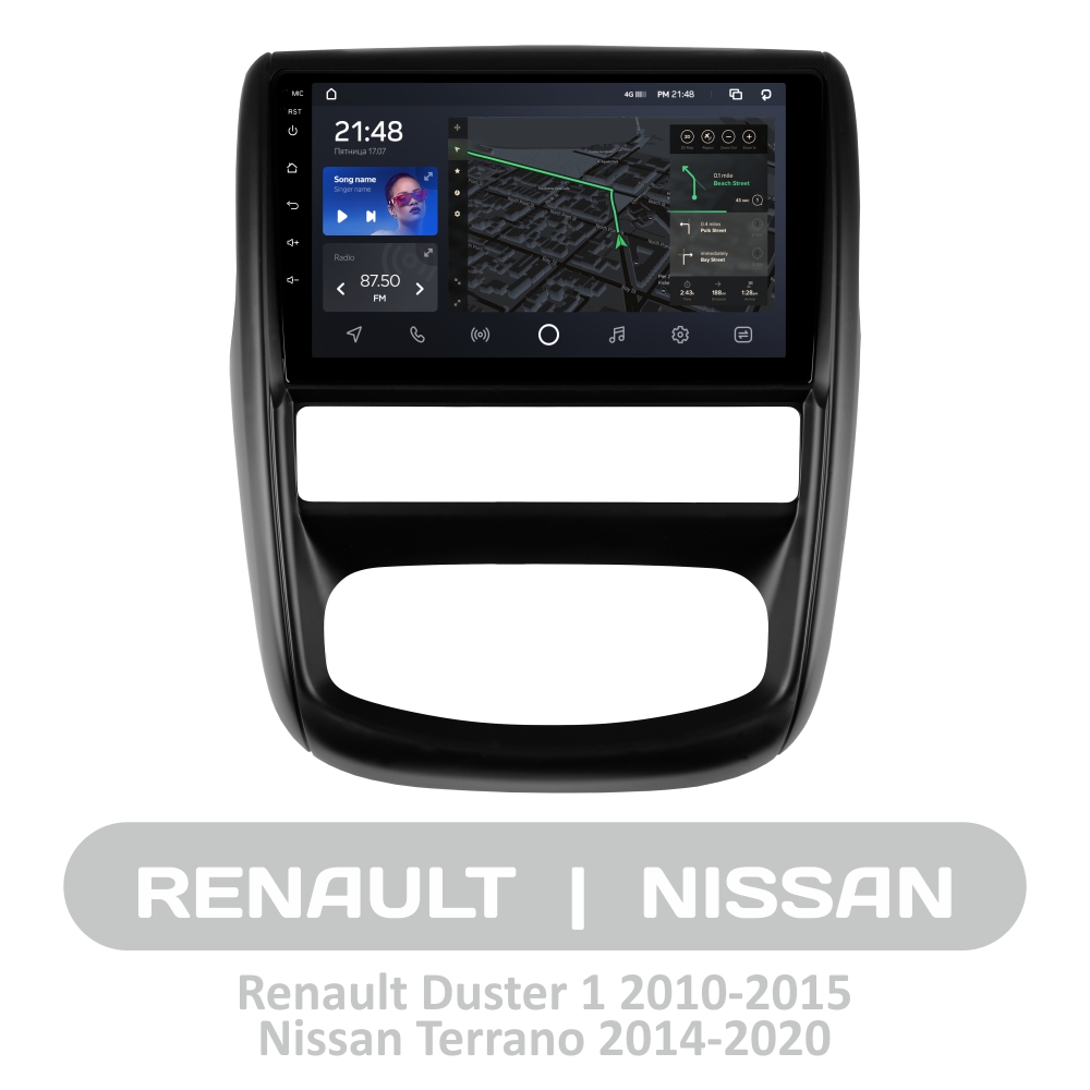 Штатная магнитола AMS T910 6+128 Gb Renault Duster 1 2010-2015 9"