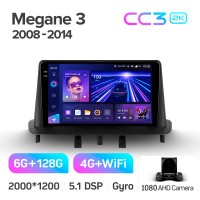 Штатная магнитола Teyes CC3 6+128 Gb Renault Megane 3 2008-2014 (одна коса) 9" 2k (L1)