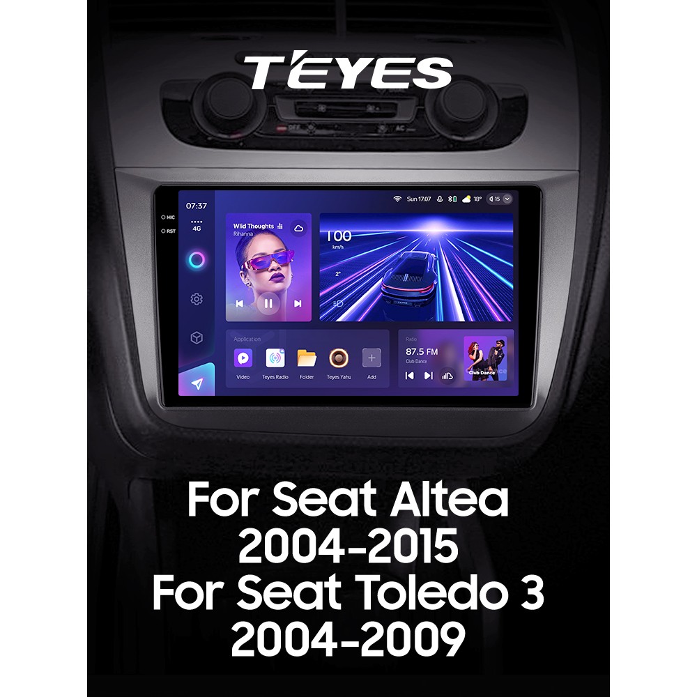Штатна магнітола Teyes CC3 6+128 Gb з коловим оглядом 360° Seat Altea 5P (Left hand drive) 2004-2015 9" 2k