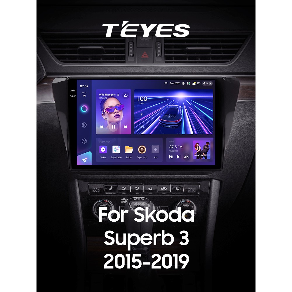 Штатна магнітола Teyes CC3 6+128 Gb з коловим оглядом 360° Skoda Superb 3 2015-2019 10" 2k