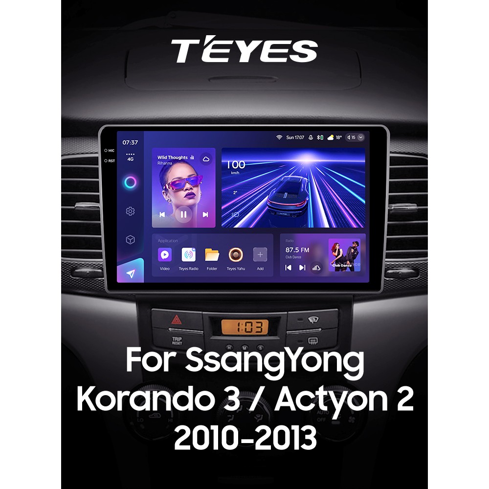 Штатна магнітола Teyes CC3 3+32 Gb SsangYong Korando 3 2010-2013 9" 2k
