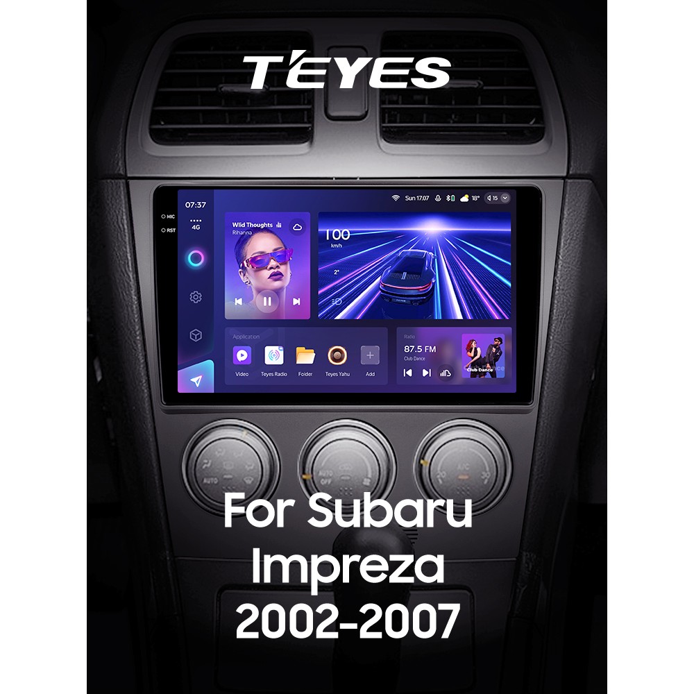 Штатна магнітола Teyes CC3 6+128 Gb з коловим оглядом 360° Subaru Impreza GD GG 2002-2007 9" 2k