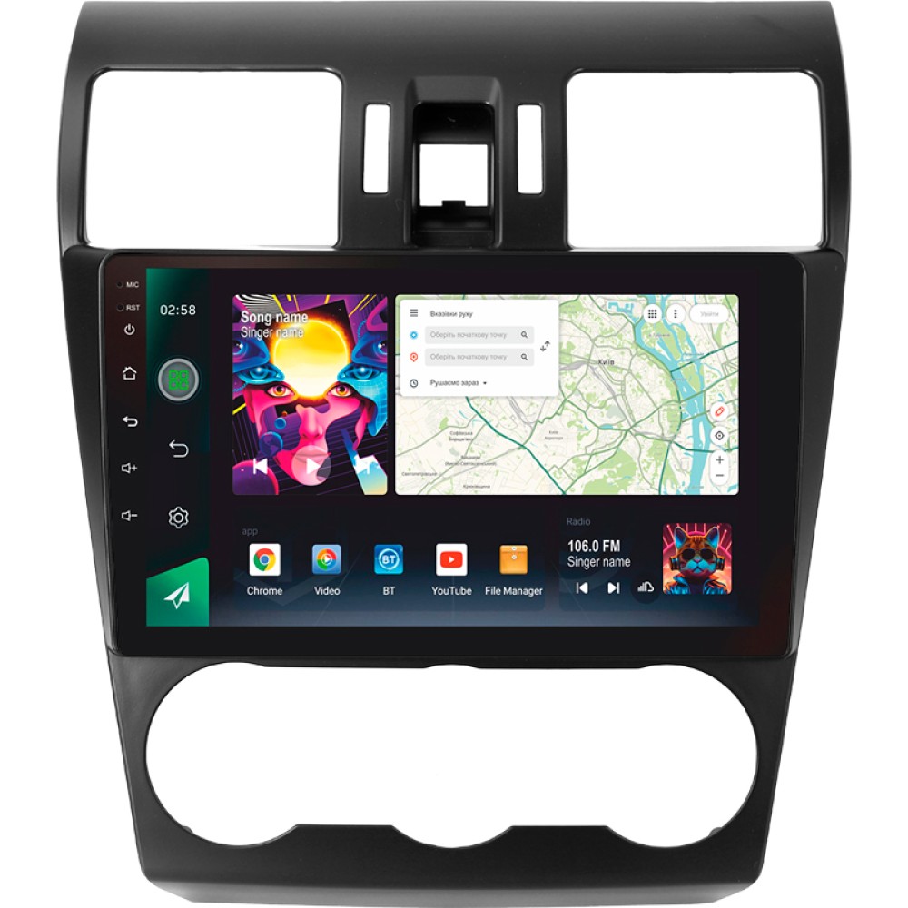 Автомобильная штатная магнитола SIGMA PRO 98128 ANDROID 12 8+128 Gb 4G DSP Subaru Forester 4 SJ 2012-2015 (B) 9" 2k