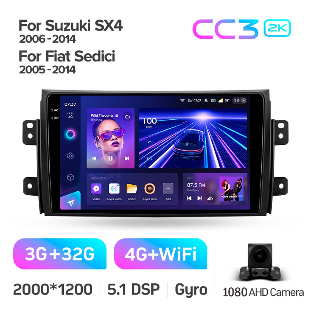 Штатна магнітола Teyes CC3 3+32 Gb Suzuki SX4 1 2006-2014 9" 2k