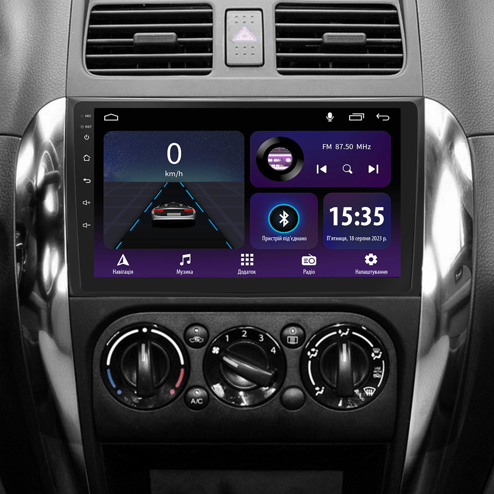 Автомобільна штатна магнітола SIGMA E9232 ANDROID 10 2+32 Gb Suzuki SX4 1 2006-2014 9" дюймів