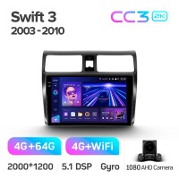 Штатна магнітола Teyes CC3 4+64 Gb Suzuki Swift 3 2003-2010 10" 2k