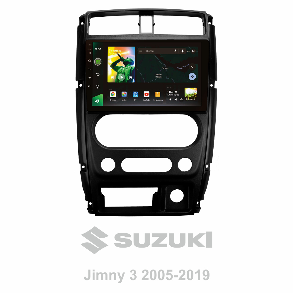 Штатна магнітола SIGMA X9464 ANDROID 10 4+64 Gb 4G DSP Suzuki Jimny 3 2005-2019 9"
