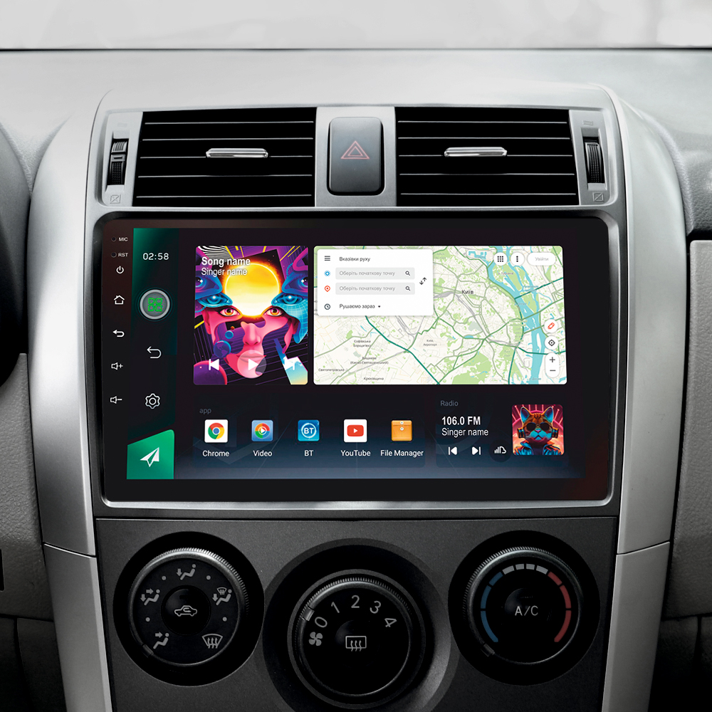 Автомобільна штатна магнітола SIGMA PRO 9464 ANDROID 12 4+64 Gb 4G DSP Toyota Corolla 10 E140 E150 2006-2013 (A) 9" дюймів