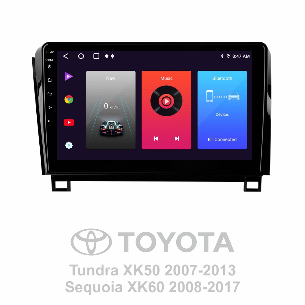 Автомобільна штатна магнітола SIGMA F10216 ANDROID 10 2+32 Gb Toyota Tundra XK50 2007-2013 Sequoia XK60 2008-2017 10"