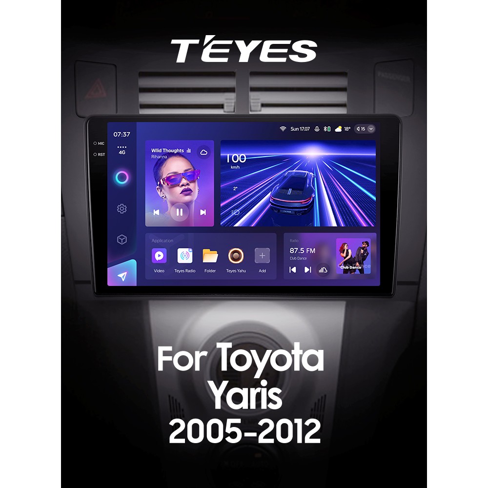 Штатная магнитола Teyes CC3 6+128 Gb с круговым обзором 360° Toyota Yaris XP90 2005-2012 (F1) 9" 2k