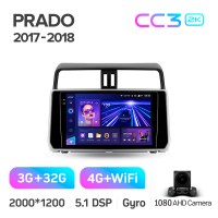 Штатная магнитола Teyes CC3 3+32 Gb Toyota Land Cruiser Prado 150 2017-2018 10" 2k