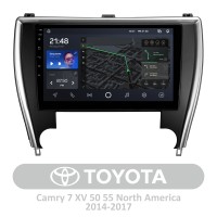 Штатная магнитола AMS T1010 6+128 Gb Toyota Camry 7 XV 50 55 (US EDITION) 2014-2017 10"