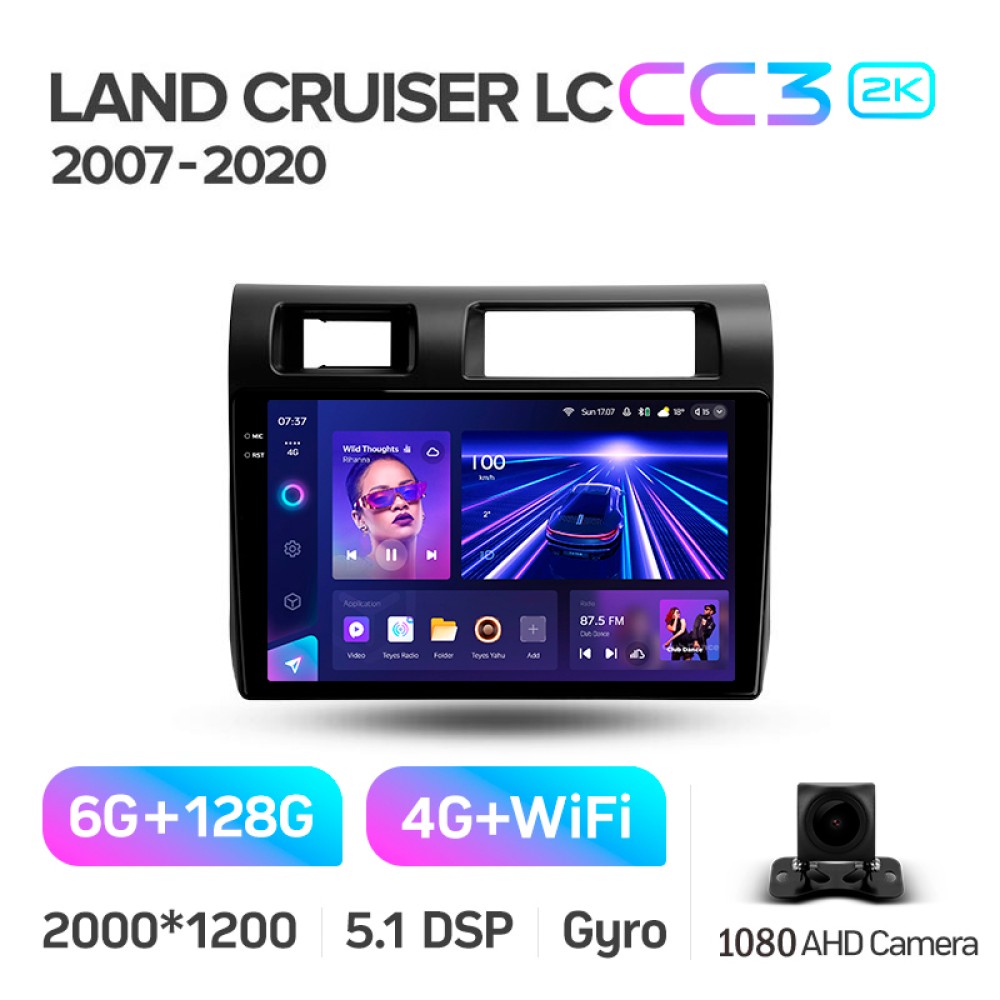 Штатна магнітола Teyes CC3 6+128 Gb Toyota Land Cruiser 70 Series LC 79 2007-2020 9" 2k