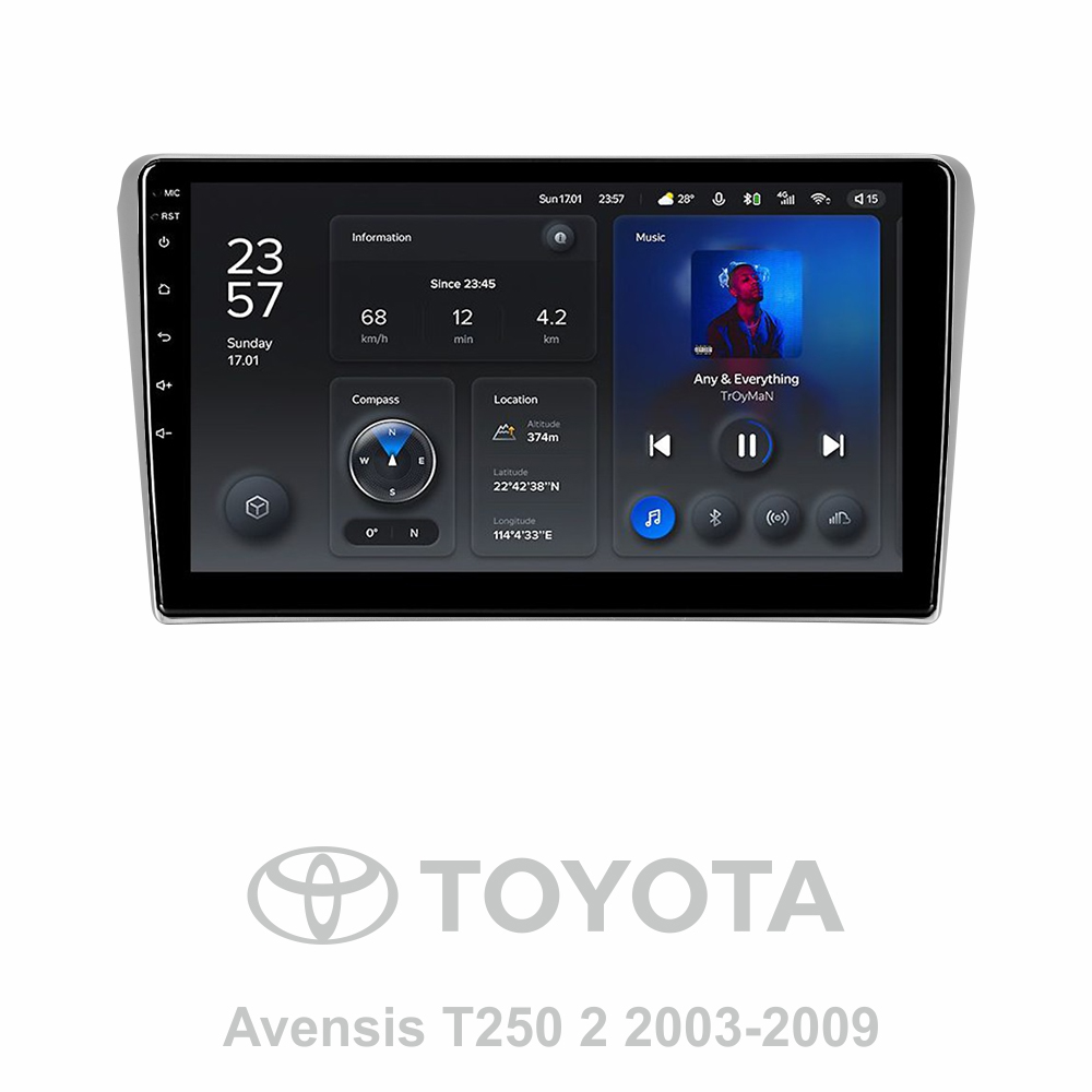 Штатна магнітола Teyes X1 2+32Gb Toyota Avensis T250 2 II 2003-2009 9"
