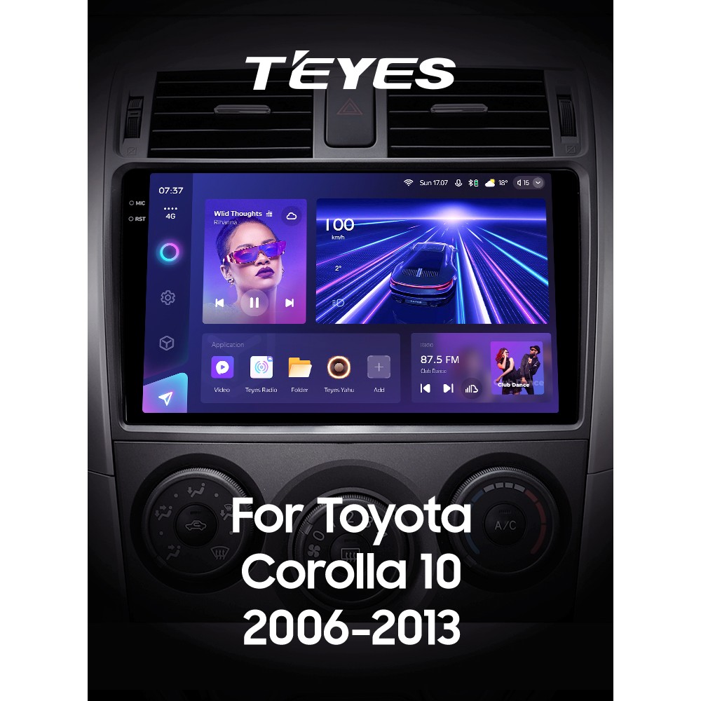 Штатна магнітола Teyes CC3 6+128 Gb Toyota Corolla 10 E140 E150 2006-2013 (B) 9" 2k