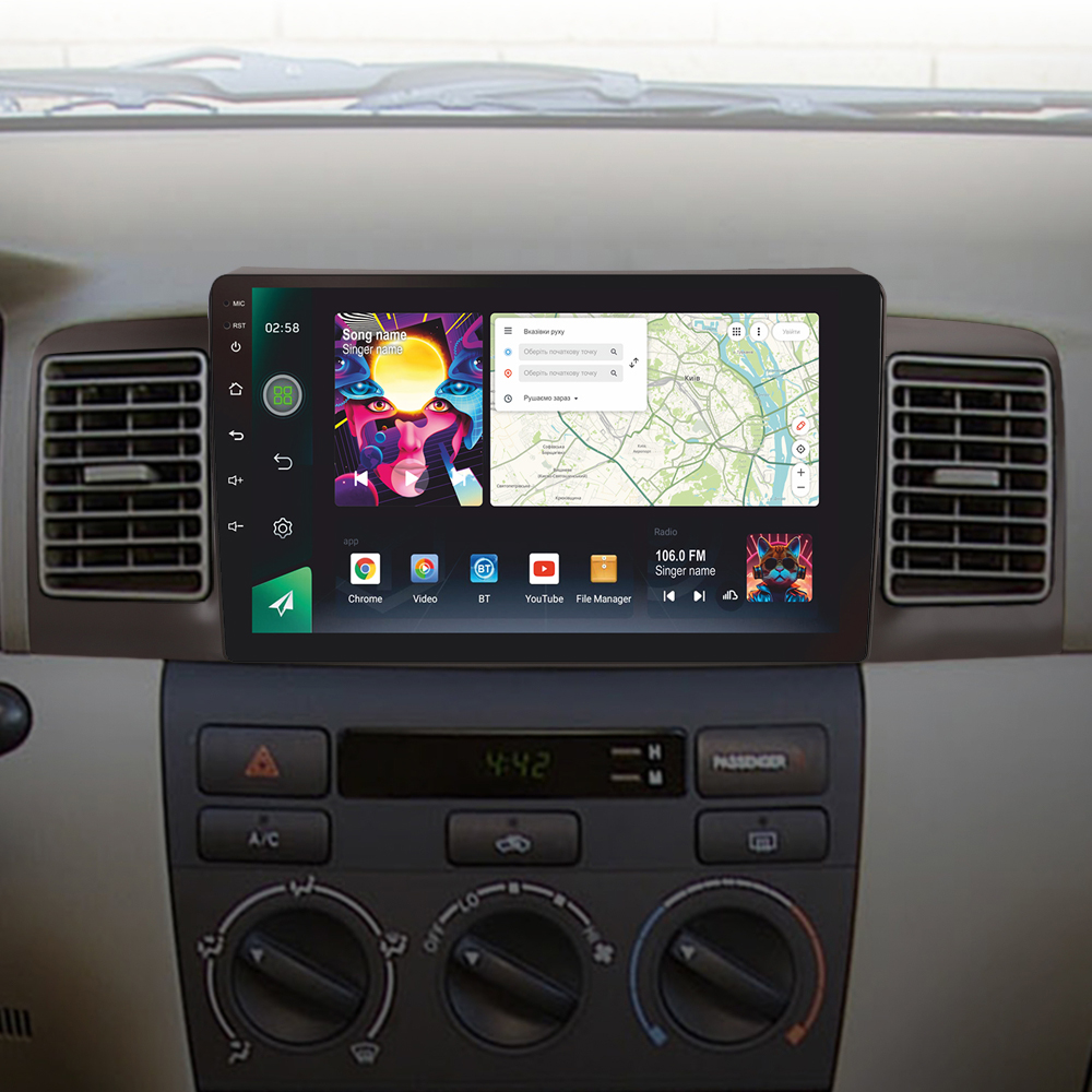 Автомобільна штатна магнітола SIGMA PRO 98128 ANDROID 12 8+128 Gb 4G DSP Toyota Corolla E130 E120 2000-2004 9" 2k