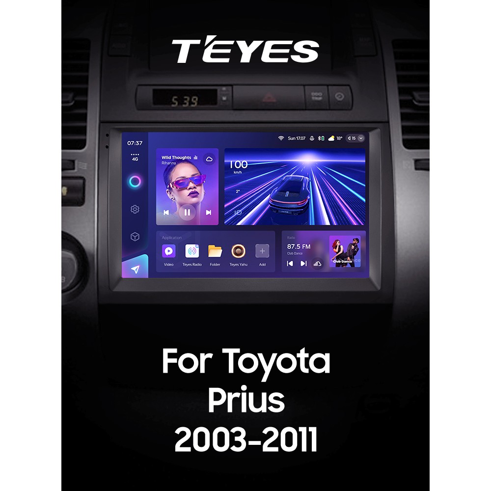 Штатная магнитола Teyes CC3 6+128 Gb с круговым обзором 360° Toyota Prius XW20 II 2 2003-2011 (F1) 9" 2k
