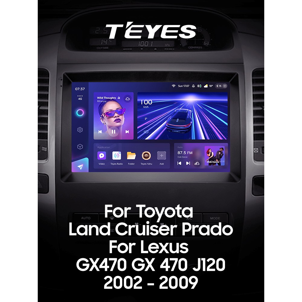 Штатная магнитола Teyes CC3 4+32 Gb Toyota Land Cruiser Prado 120 2004-2009 (F2) 9" 2k (L3)