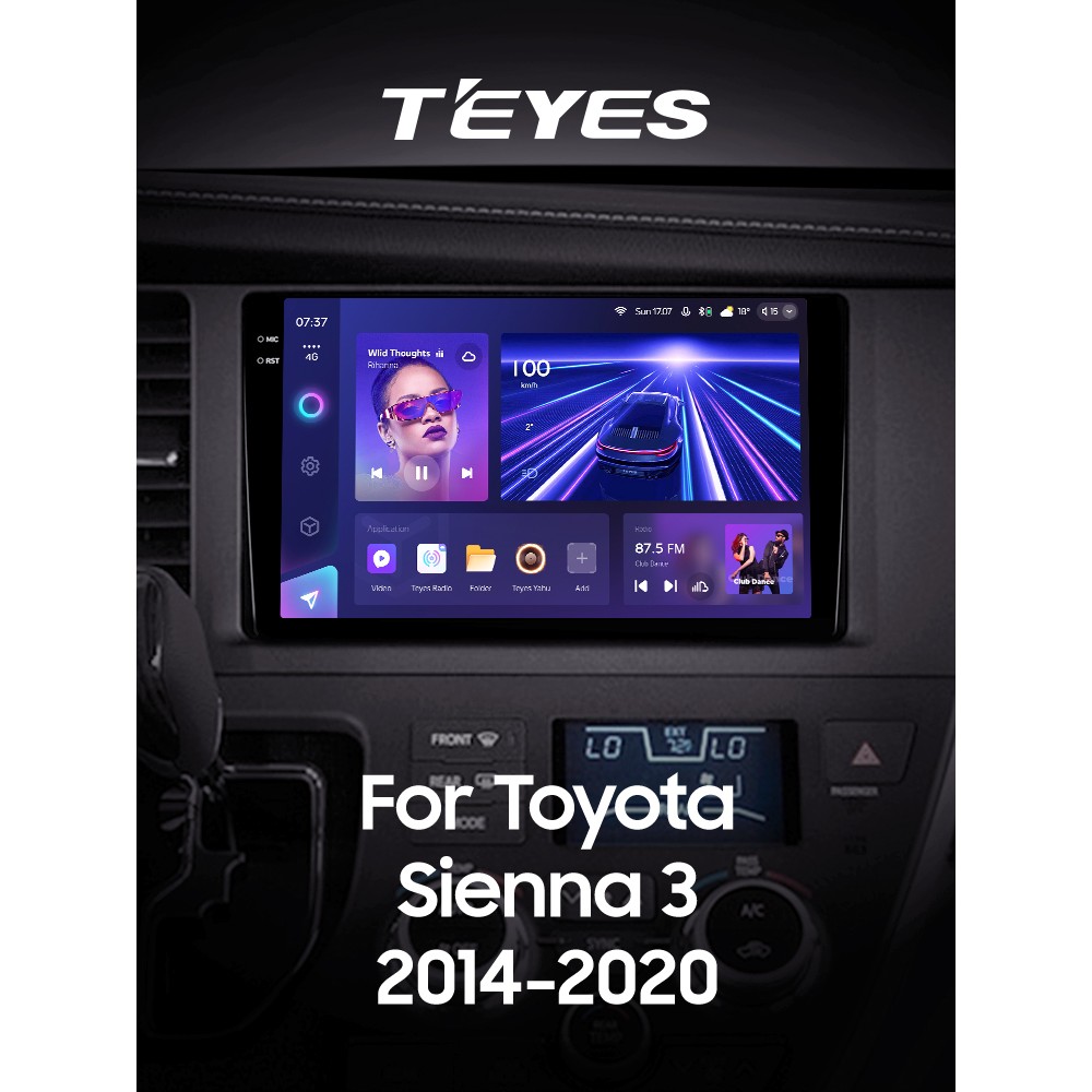 Штатна магнітола Teyes CC3 3+32 Gb Toyota Sienna 3 XL30 2014 - 2020 9" 2k