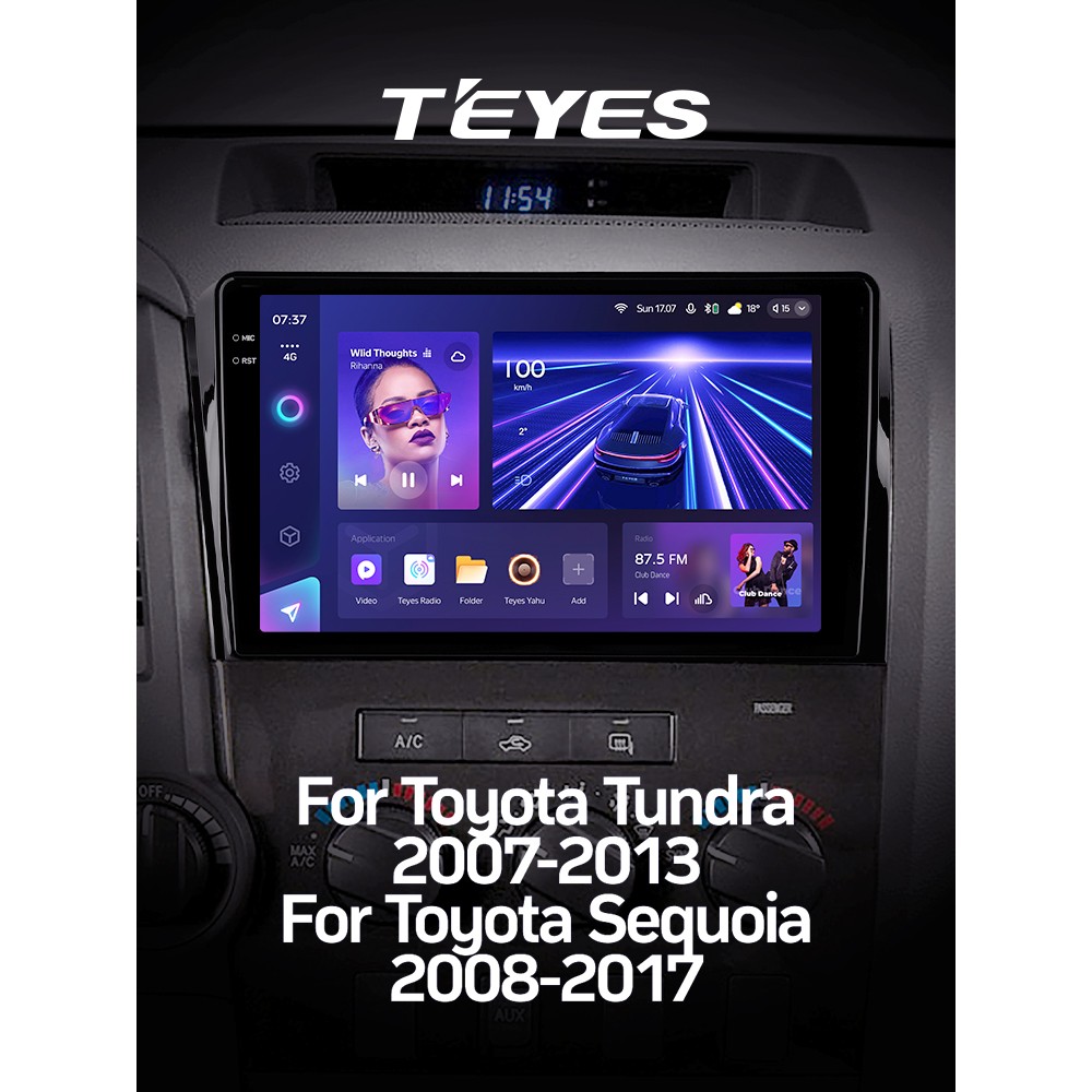 Штатна магнітола Teyes CC3 6+128 Gb з коловим оглядом 360° Toyota Tundra XK50 2007-2013 Sequoia XK60 2008-2017 10" 2k