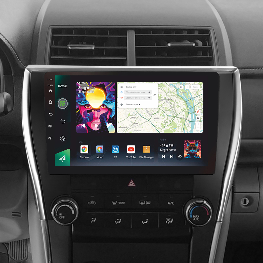 Автомобільна штатна магнітола SIGMA PRO 10464 ANDROID 12 4+64 Gb 4G DSP Toyota Camry 7 XV 50 55 North America 2014-2017 10" дюймів