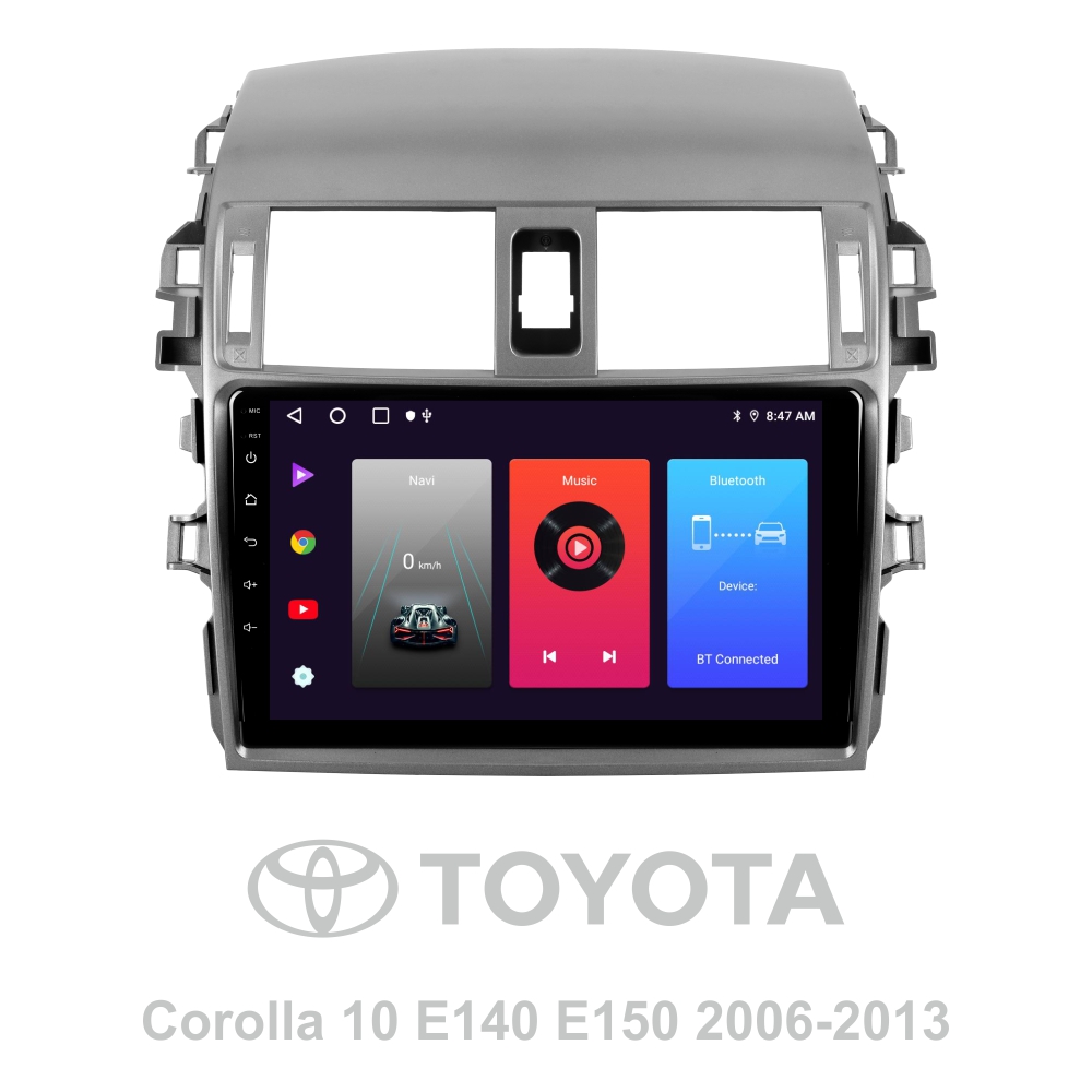 Автомобільна штатна магнітола SIGMA F9216 ANDROID 10 2+32 Gb Toyota Corolla 10 E140 E150 2006-2013 (A) 9"