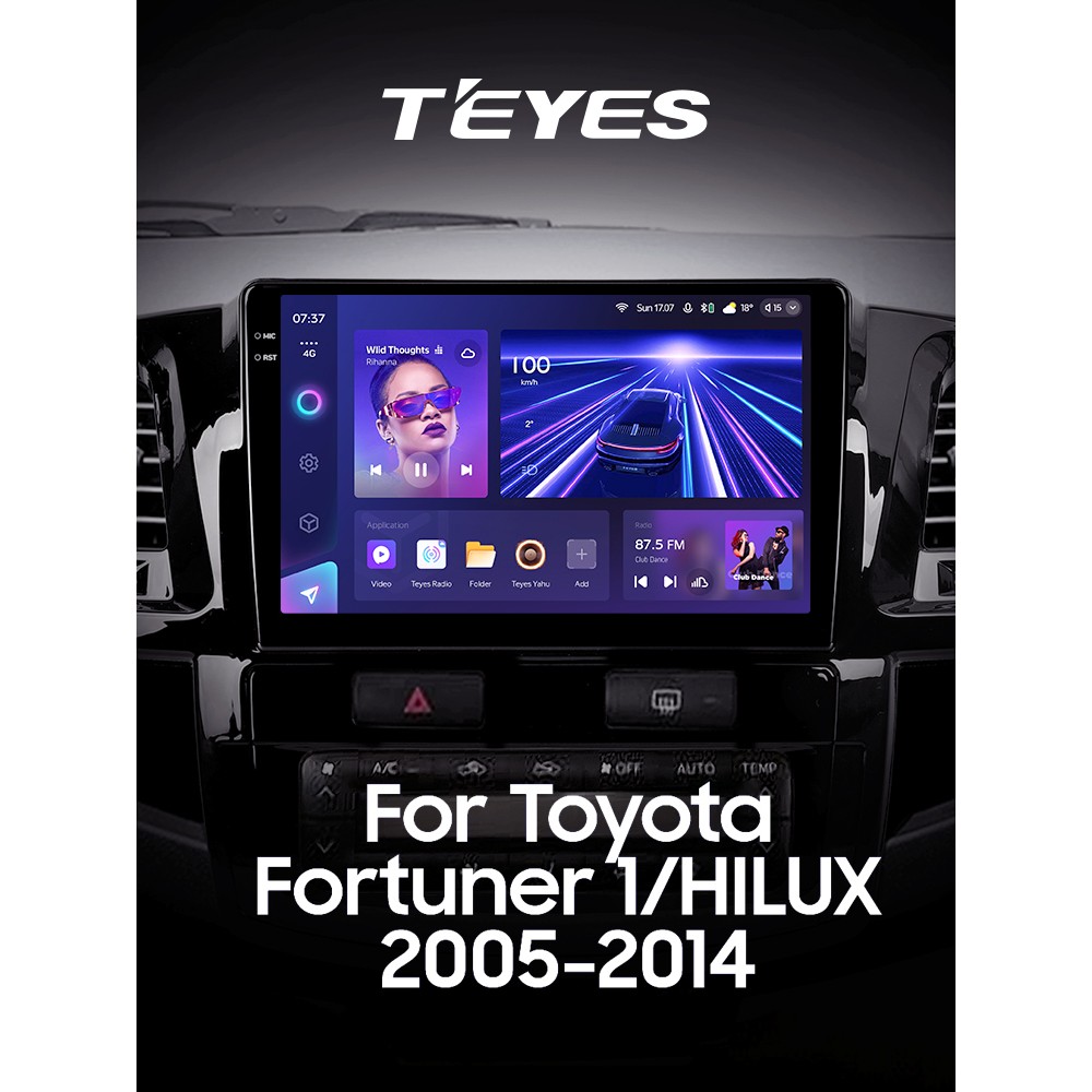 Штатна магнітола Teyes CC3 4+64 Gb Toyota Fortuner 1 AN50 AN60 HILUX Revo Vigo 2005-2007 9" 2k