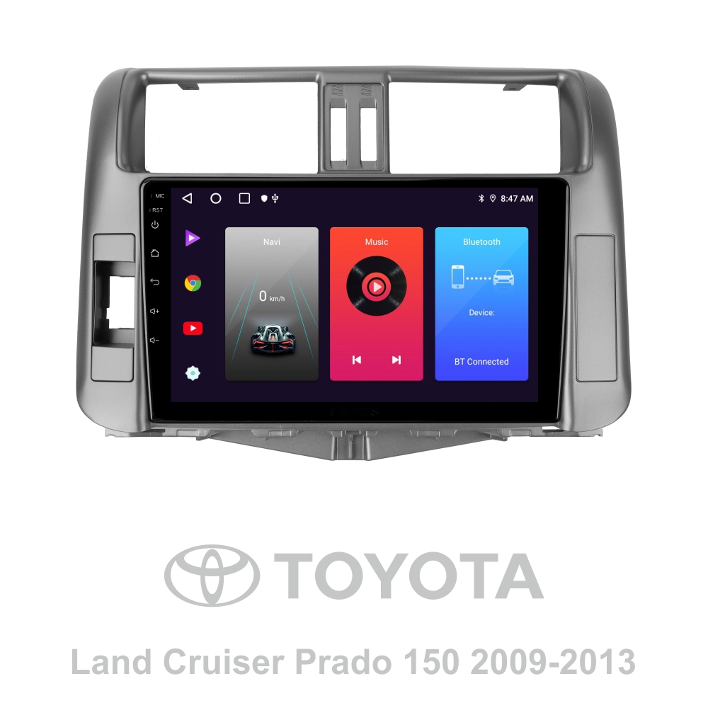 Автомобільна штатна магнітола SIGMA F9216 ANDROID 10 2+32 Gb Toyota Land Cruiser Prado 150 2009-2013 (A) 9"