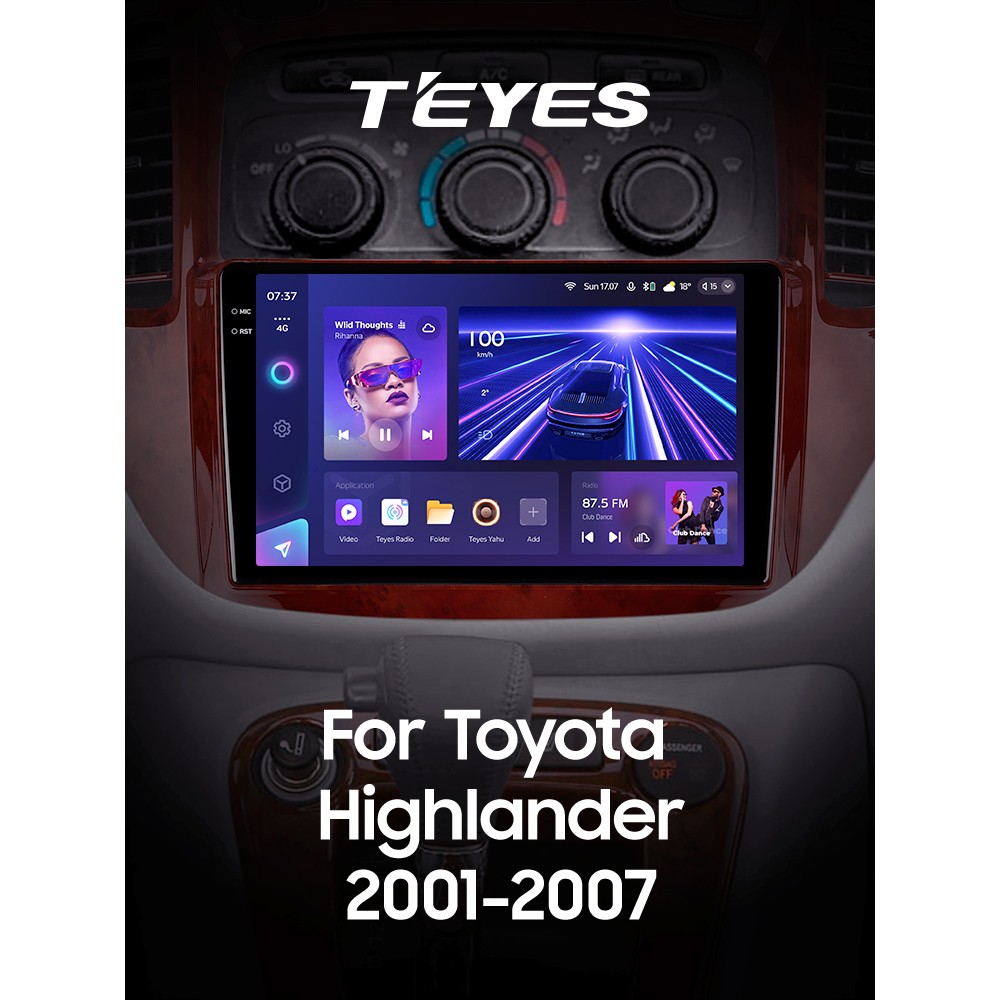Штатна магнітола Teyes CC3 4+32 Gb Toyota Highlander 1 XU20 2001-2007 9" 2k (L1)