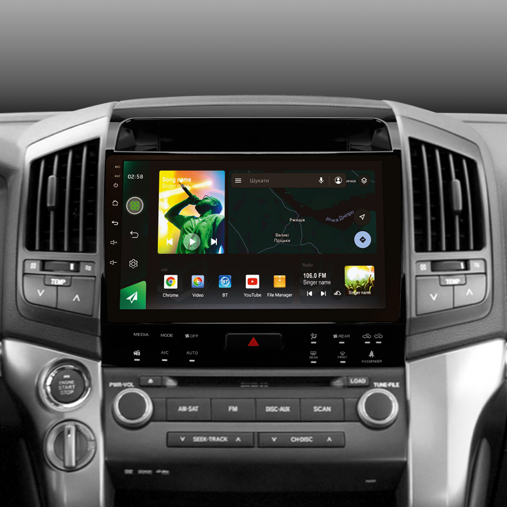 Штатна магнітола SIGMA X9232 ANDROID 10 2+32 Gb 4G DSP Toyota Land Cruiser 11 200 2007-2015 (F2) (C) 9" (L3)