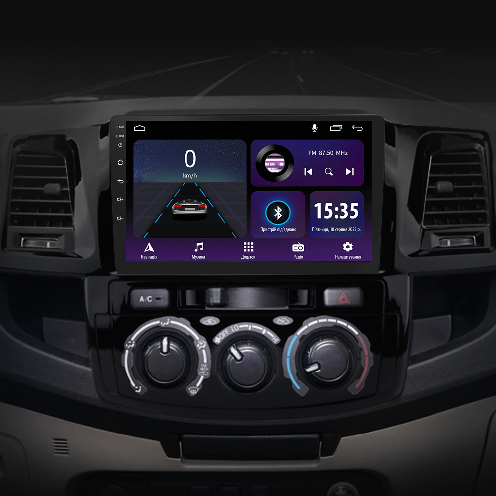 Автомобільна штатна магнітола SIGMA E9232 ANDROID 10 2+32 Gb Toyota Fortuner 1 AN50 AN60 HILUX Revo Vigo 2005-2007 9" дюймів