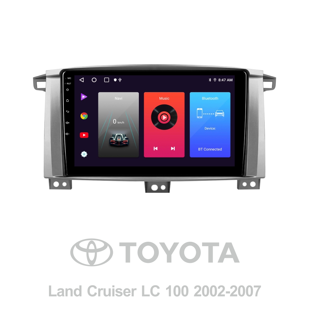 Автомобильная штатная магнитола SIGMA F9216 ANDROID 10 2+32 Gb Toyota Land Cruiser LC 100-A 2002-2007 (C) 9" (L2)
