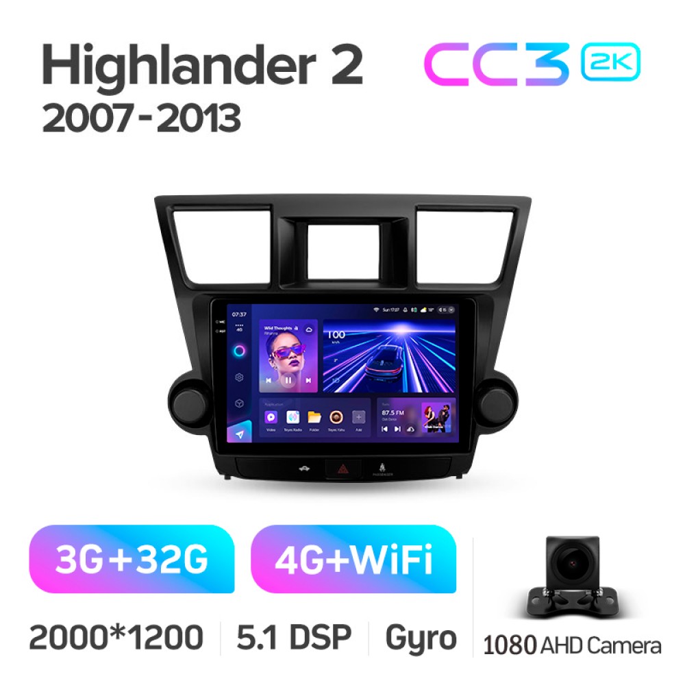 Штатна магнітола Teyes CC3 3+32 Gb Toyota Highlander 2 XU40 2007-2013 (F2) 10" 2k (L1)