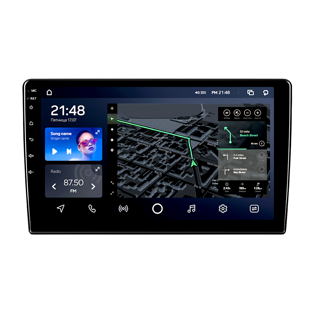 Автомобільна мультимедійна система AMS T1010 6+128 Gb (10")