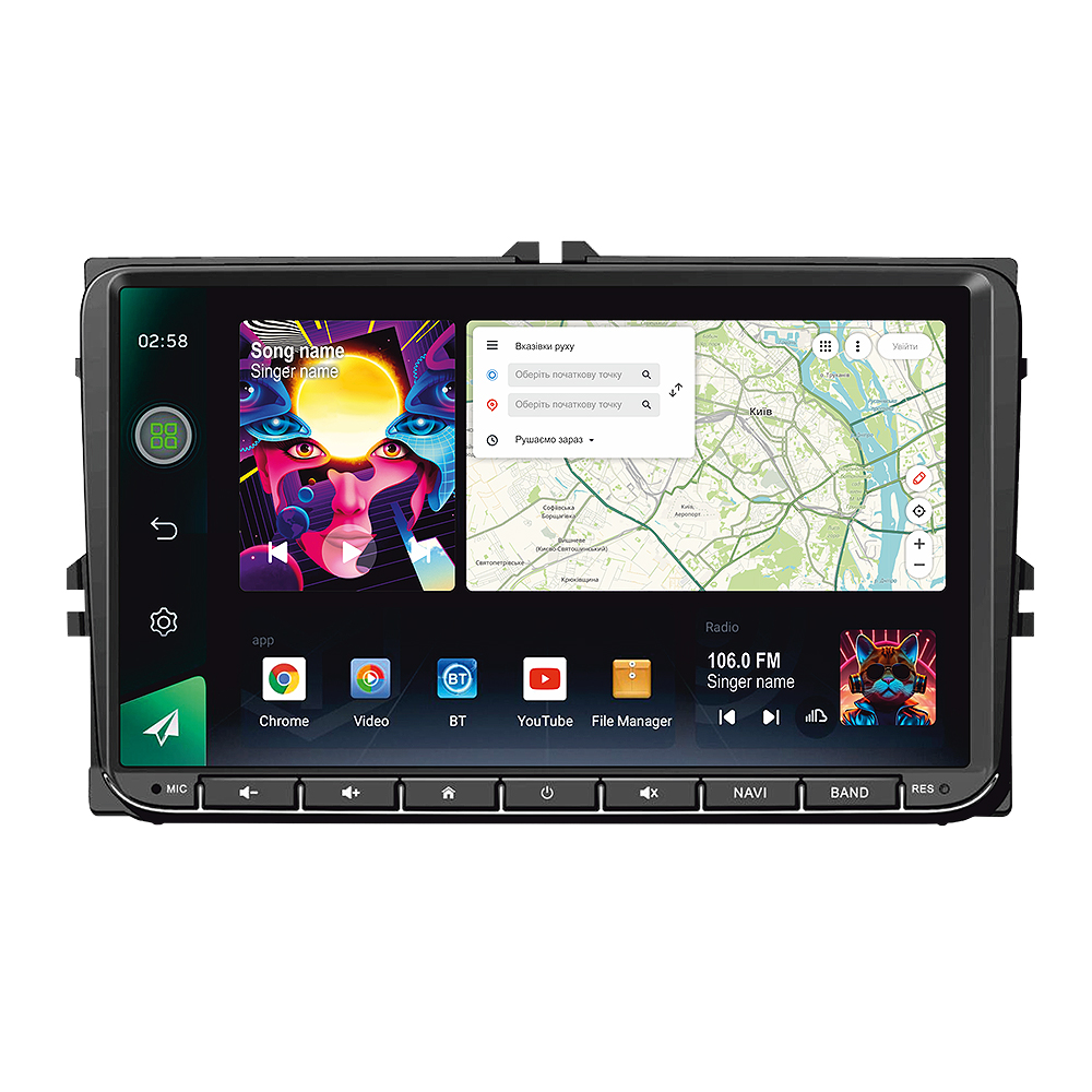 Автомобильная мультимедийная система SIGMA PRO 9464 VW ANDROID 12 4+64 Gb 4G DSP (9")