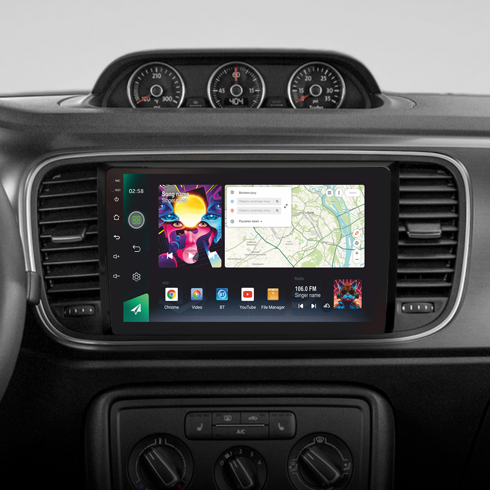 Автомобільна штатна магнітола SIGMA PRO 98128 ANDROID 12 8+128 Gb 4G DSP Volkswagen Beetle A5 2011-2019 9" 2k