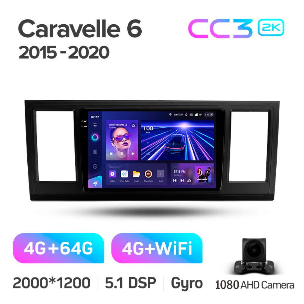 Штатна магнітола Teyes CC3 4+64 Gb Volkswagen Caravelle 6 T6.1 T6 2015 - 2020 9" 2k (L1)