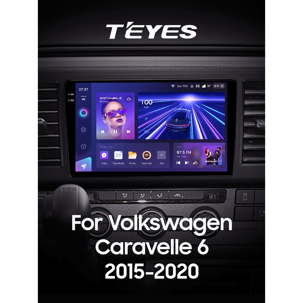 Штатна магнітола Teyes CC3 6+128 Gb з коловим оглядом 360° Volkswagen Caravelle 6 T6.1 T6 2015 - 2020 9" 2k (L1)