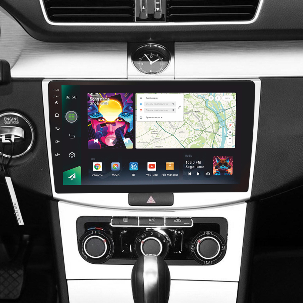 Автомобільна штатна магнітола SIGMA PRO 10464 ANDROID 12 4+64 Gb 4G DSP Volkswagen Passat 7 B7 2010-2015 10" дюймів