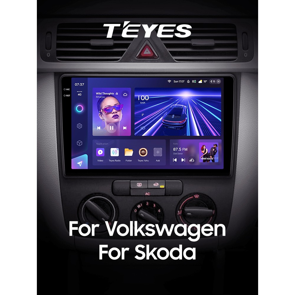 Штатная магнитола Teyes CC3 4+32 Gb Volkswagen Universal For Volkswagen Bora/Golf 6/Passat/Scirocco/Sharan/Touran For Skoda Octavia/Fabia 2 PQ 10" 2k