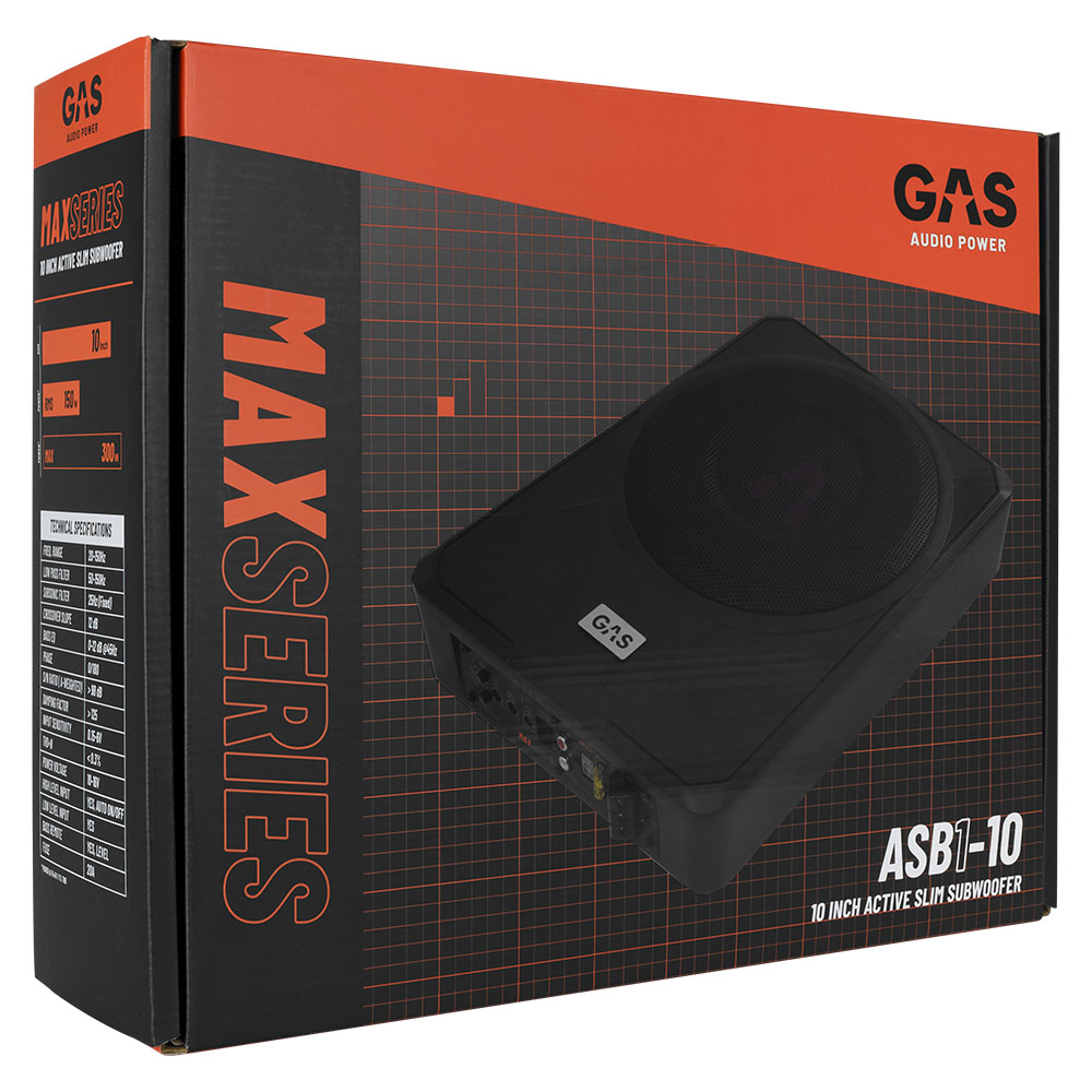 Активний сабвуфер під сидіння GAS MAX ASB1-10